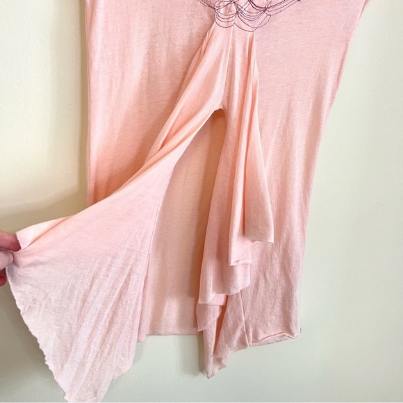 Lux Y2k Pink Split Front Ruffle Top - Picture 3 of 6
